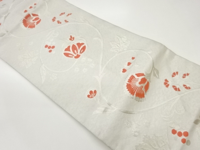 花唐草模様織出し名古屋帯